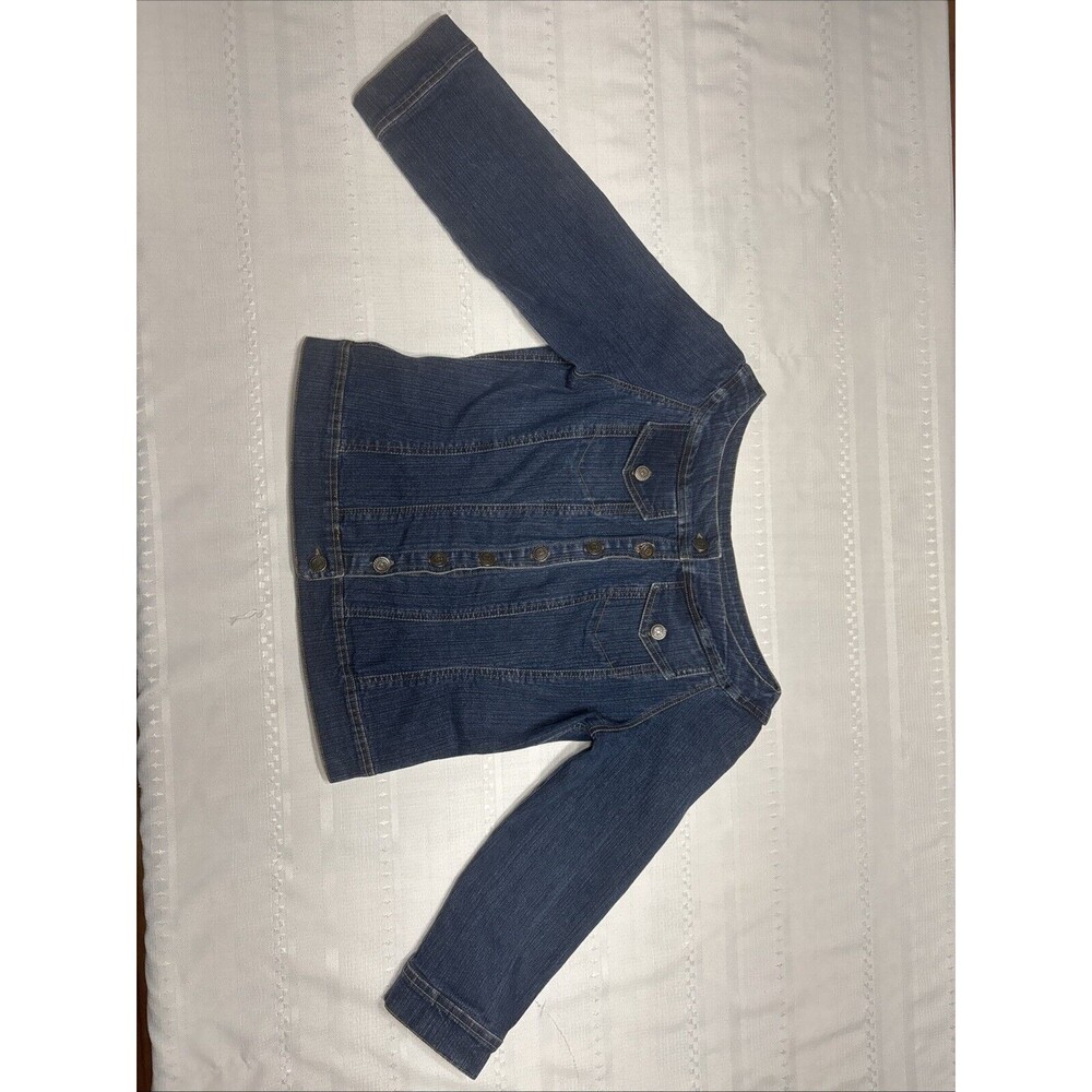 Soft Surroundings - Denim Stylish Jacket - Size M- Dark Wash-Scoop Neck - Picture 3 of 9